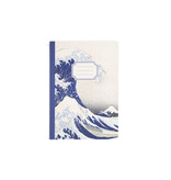 Carnet avec dos cousu en coton, A5, La Grande Vague, Hokusai
