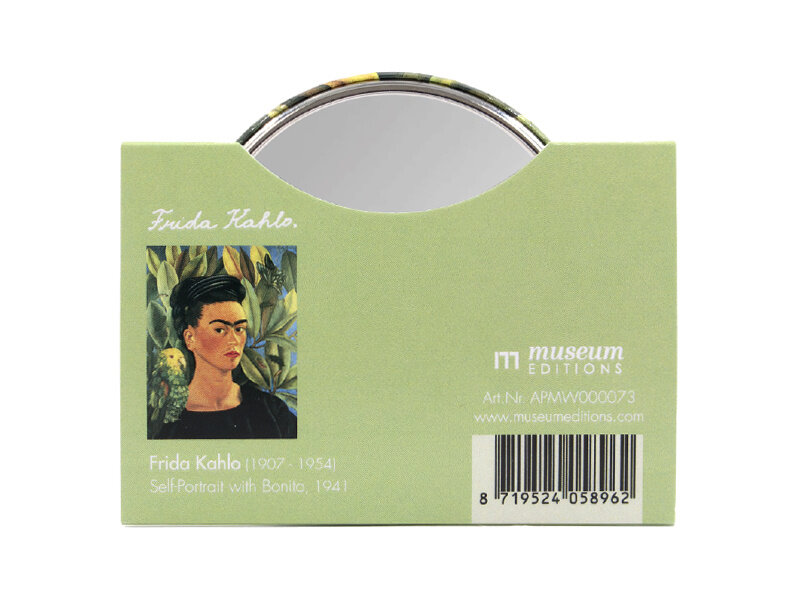 Pocket Mirror W, Ø 80 mm, Frida Kahlo, Self-Portrait with bonito