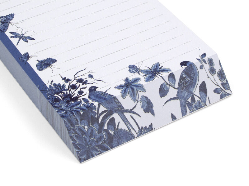 Memo blocnote, Oiseaux bleus de Delft