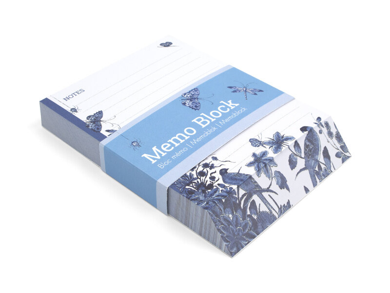 Memo blocnote, Delft Blue birds