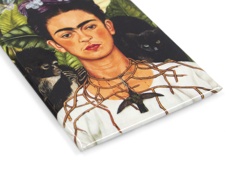 Koelkast magneet, Frida kahlo, Zelfportret met doornenketting en kolibrie