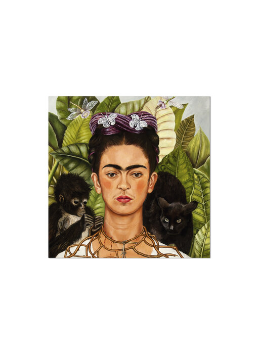 Scarf, 68x68cm ,100% Silk, Frida Kahlo,Self portrait with humming bird