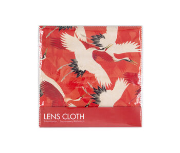 Lens cloth, 15 x 15 cm, Woman's Haori with White and Red Cranes