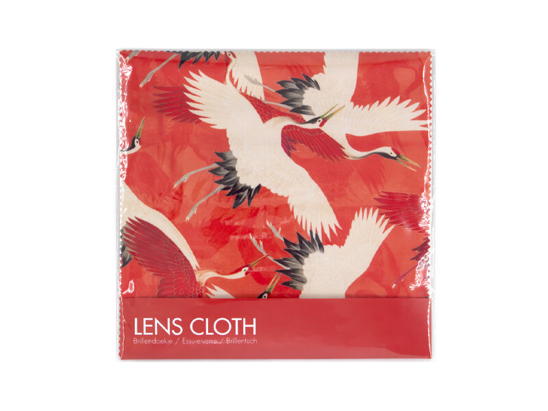 Essui-verre, Haori féminin avec des grues blanches et rouges