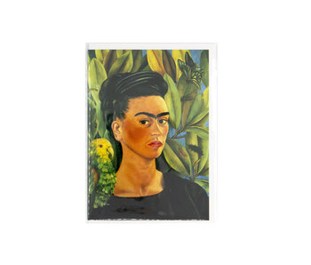 Doppelkarte mit Umschlag,  Frida Kahlo, Selbstporträt mit Bonito