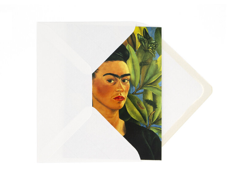 Tarjeta doble con sobre,  Frida Kahlo, Autorretrato Bonito