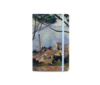 Softcover Notebook A6, Cezanne,The sea at l'Estaque behind the trees