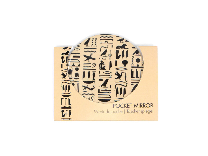 Taschen spiegel Ø 80 mm,  Ägyptische Hieroglyphen