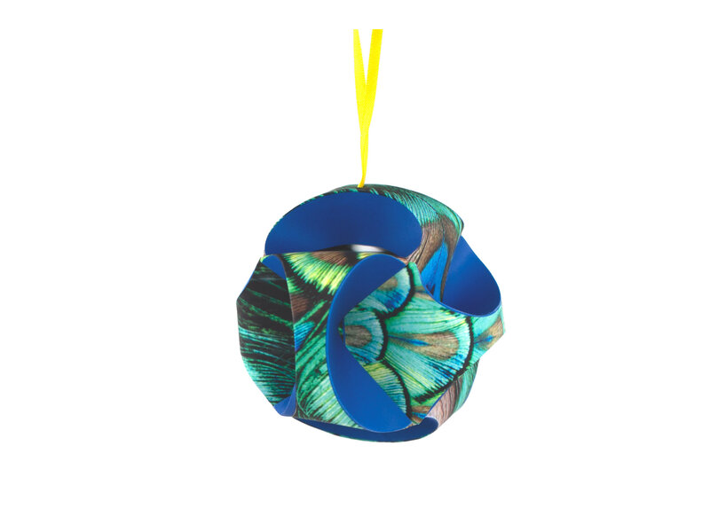 Fais le toi-même: boule de Noël ,Plumes de paon