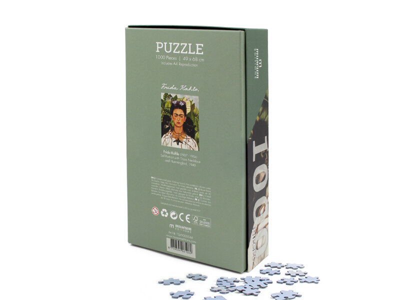 Puzzel, 1000 stukjes,  Frida Kahlo, Zelfportret met doornenketting en kolibrie