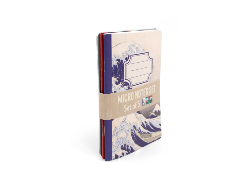 Set mit 3 Mini-Notizbüchern, A6, japanische Drucke