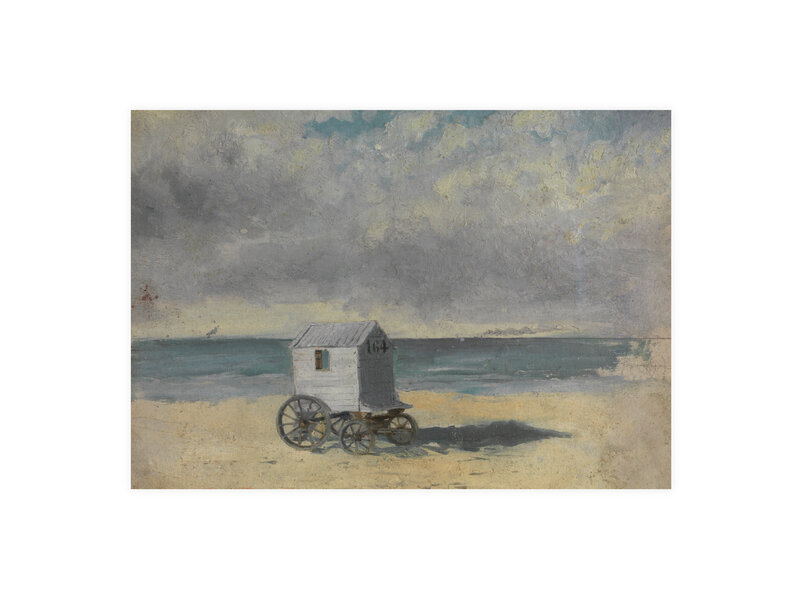 Postkarte, 10 x 15 cm, James Ensor, Badehütte am Strand