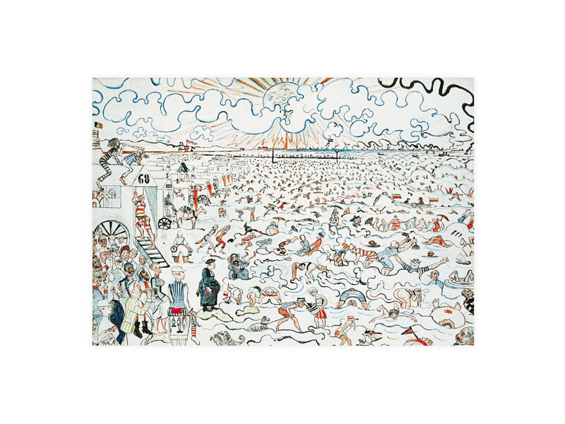Ansichtkaart, 10 x 15 cm, James Ensor,  De baden van Oostende