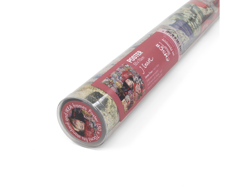 Poster in tube , 50 x 70 cm , James Ensor, Self-Portrait with masks