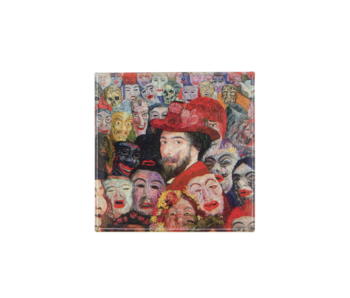 Magnet de réfrigérateur, James Ensor, Portrait avec masques