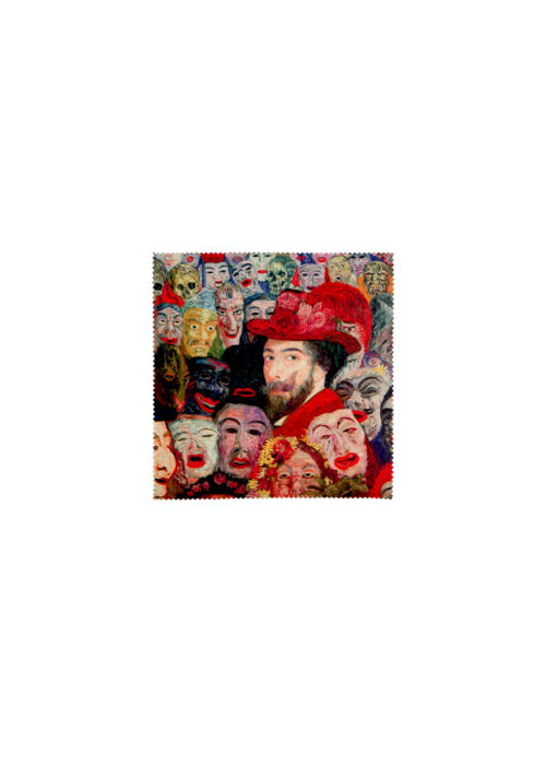 Brillenputztuch, James Ensor, Porträt mit Masken