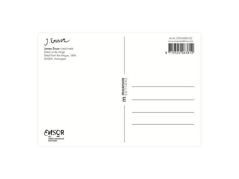 Postkarte, 10 x 15 cm,  James Ensor, Detail aus der Serie „Intrige“