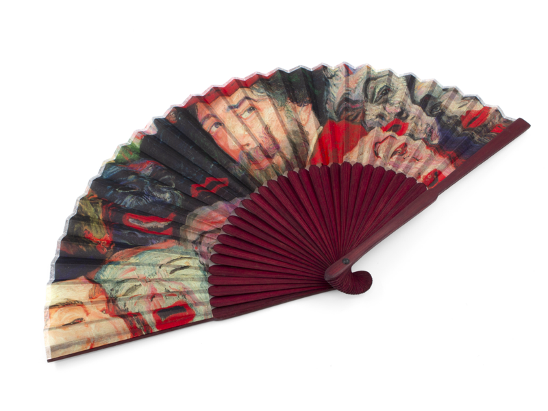 Abanico,   James Ensor, Retrato con máscaras