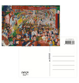 Postcard, 10 x 15 cm,  James Ensor, Detail Entry of Christ into Bruss