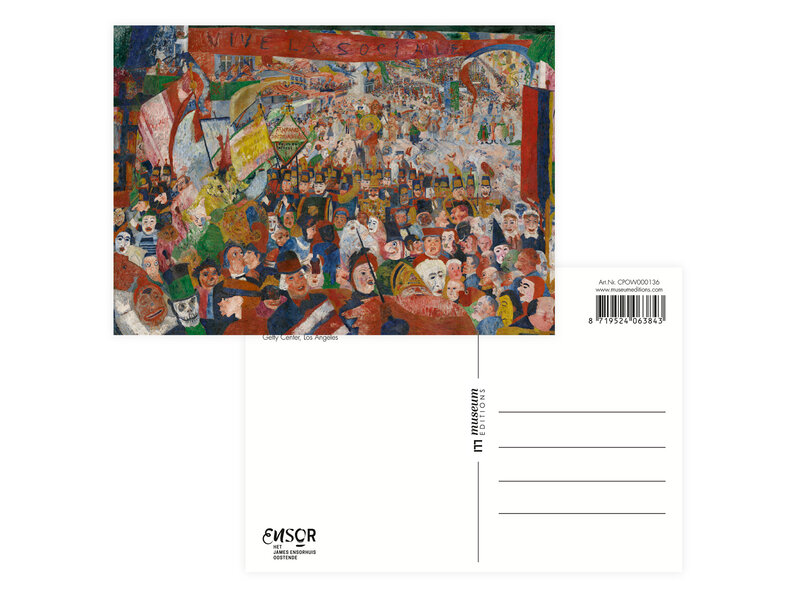 Postal, 10 x 15 cm,  James Ensor,  Entrada de Cristo