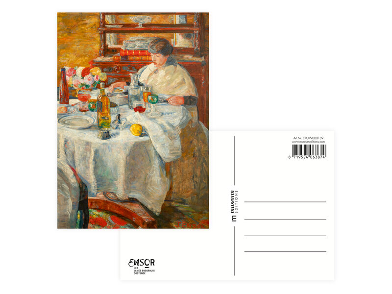 Carte postale, 10 x 15 cm, James Ensor, Le mangeur d'huîtres