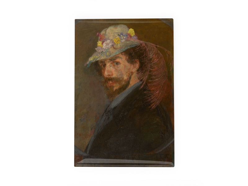 Kühlschrankmagnet, James Ensor, Selbstporträt mit geblümter Kapuze