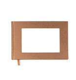 Libreta dorada/cobre con bolsillo para postal, horizontal