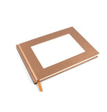 Notitieboek -GOUD/KOPER met insert voor  postkaart/foto - horizontaal