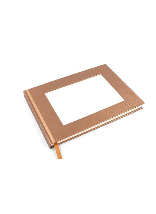 GOLD/COPPER sketchbook with insert for postcard, horizontal