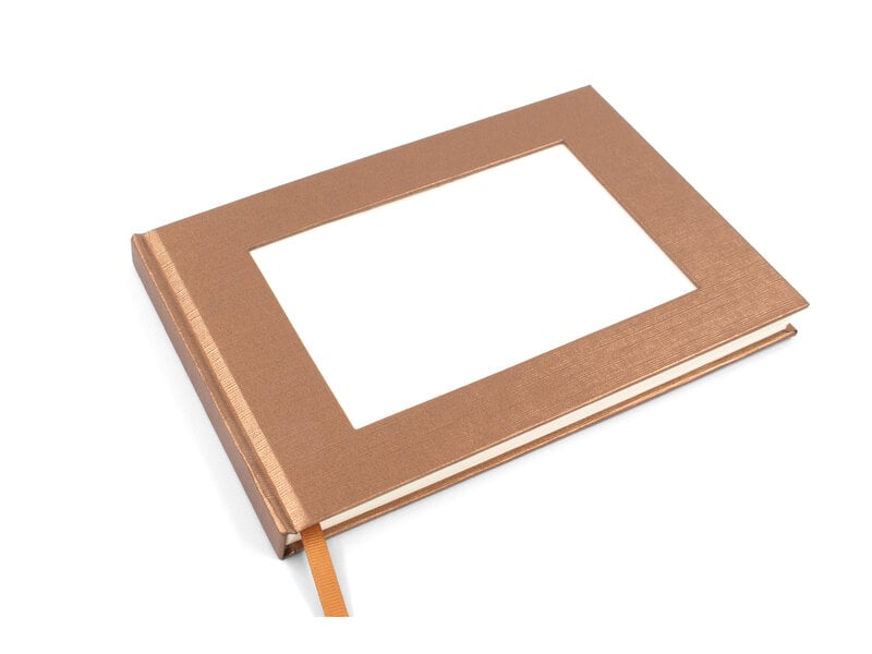 Schetsboek -GOUD/KOPER met insert voor  postkaart/foto - horizontaal