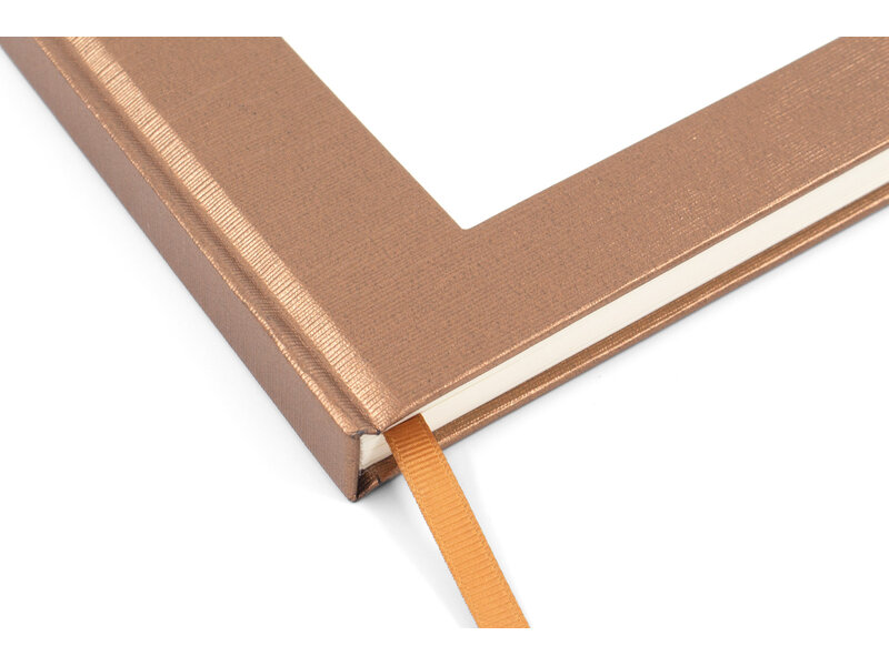 GOLD/COPPER Notebook with insert for postcard,  Portrait