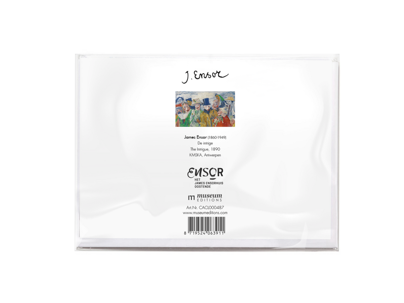 Carte double avec enveloppe, James Ensor, détail de l'ouvrage Intrigue