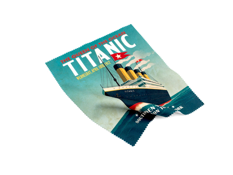 Lens cloth, 15 x 18 cm, Titanic