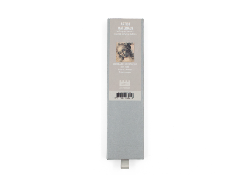 Set o 5 HB pencils in Silver metallic carton box