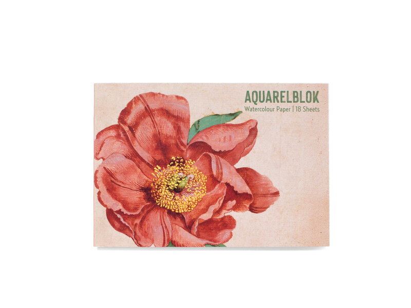 Carnet de dessin à l'aquarelle, format A5, pivoines