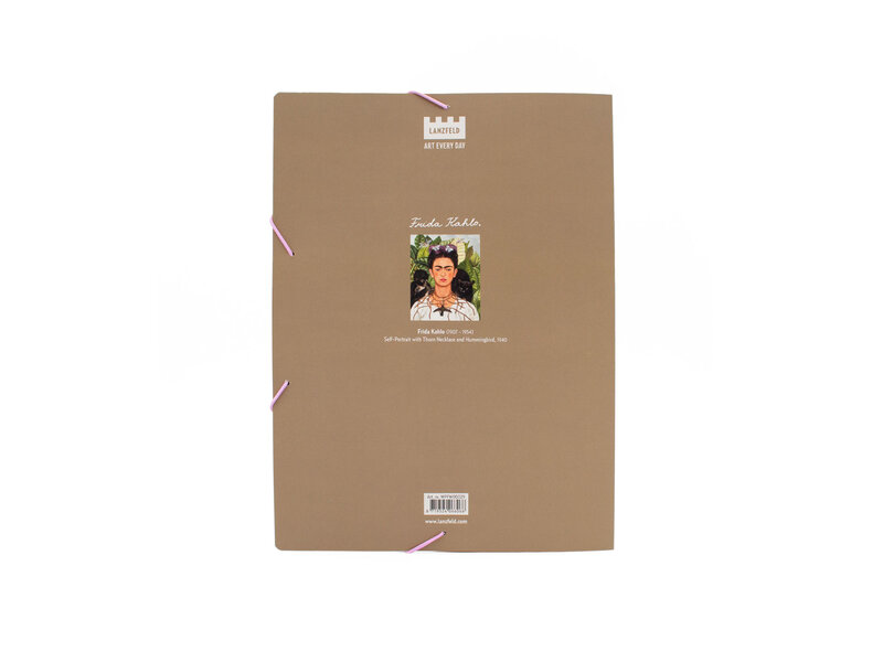 Porte-documents avec bande élastique, Frida Kahlo  Autoportrait au collier d'épines et au colibr