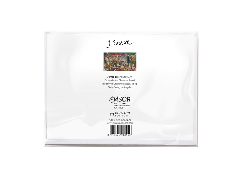 Carte double avec enveloppe, James Ensor, Entrée du Christ