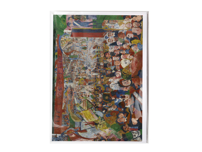 Carte double avec enveloppe, James Ensor, Entrée du Christ