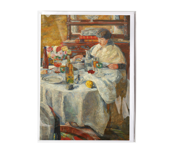 Carte double avec enveloppe, James Ensor, Le mangeur d'huîtres