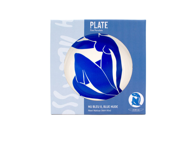 Porseleinen bord, Ø 20  cm, Henri Matisse, Blauw naakt II