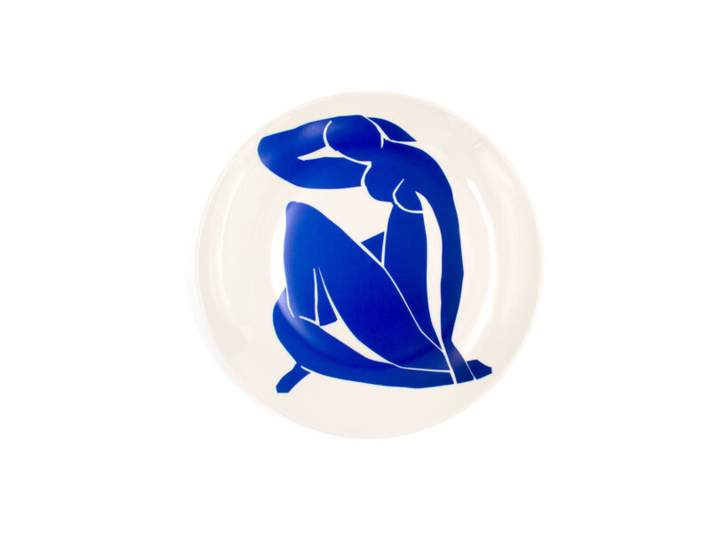 Porseleinen bord, Ø 20  cm, Henri Matisse, Blauw naakt II