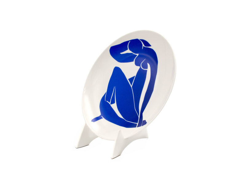 Porseleinen bord, Ø 20  cm, Henri Matisse, Blauw naakt II