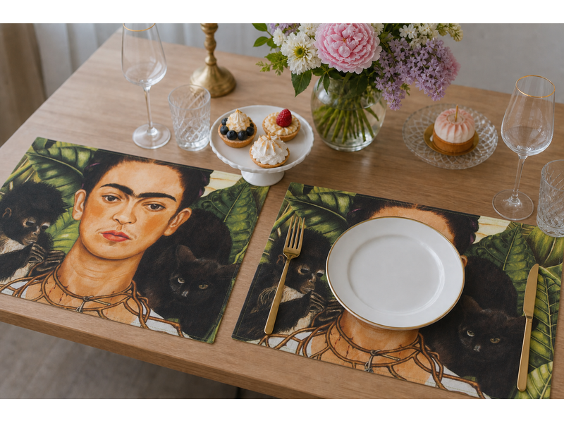 Cotton placemats-set of 2-  Frida Kahlo