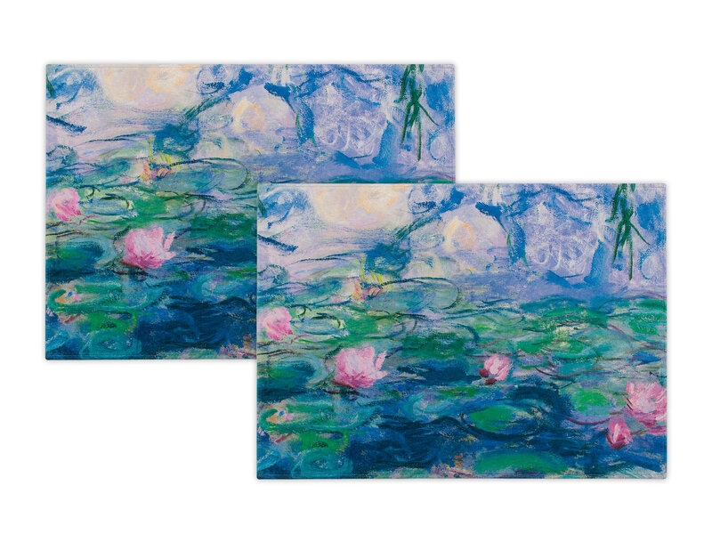 Manteles individuales de algodón - juego de 2 - Monet, Nenúfares