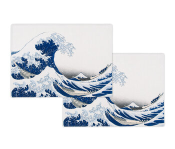 Platzsets aus Baumwolle – 2er-Set – Die große Welle, Hokusai