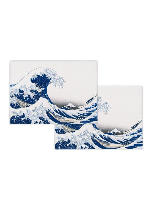 Platzsets aus Baumwolle – 2er-Set – Die große Welle, Hokusai