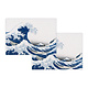 Platzsets aus Baumwolle – 2er-Set – Die große Welle, Hokusai