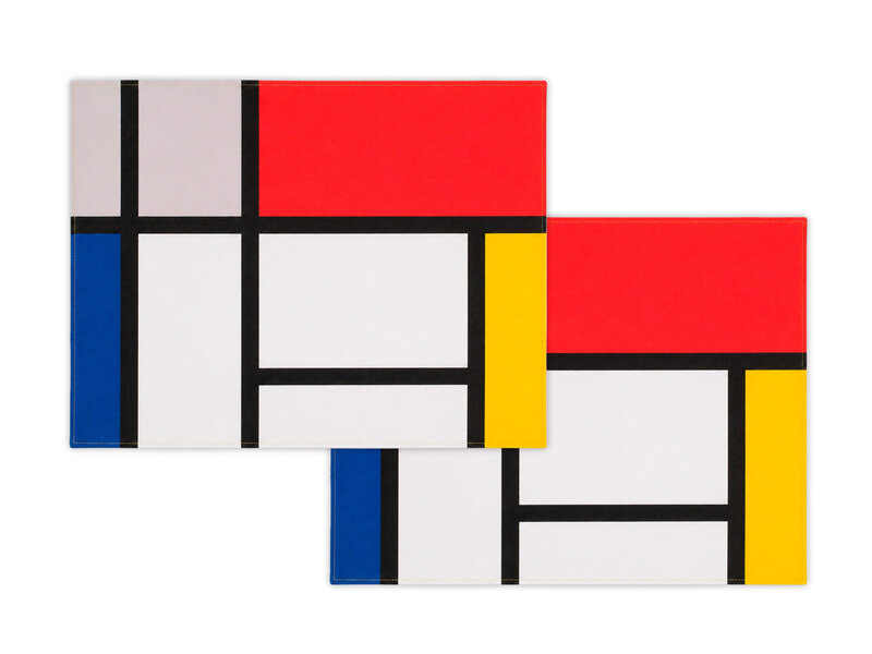Katoenen placemats - set van 2 -Piet Mondriaan
