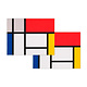 Manteles individuales de algodón - juego de 2 -Piet Mondriaan
