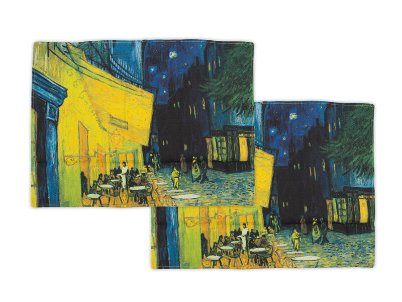 Manteles individuales de algodón - juego de 2 -  Van Gogh, Terraza cafetería